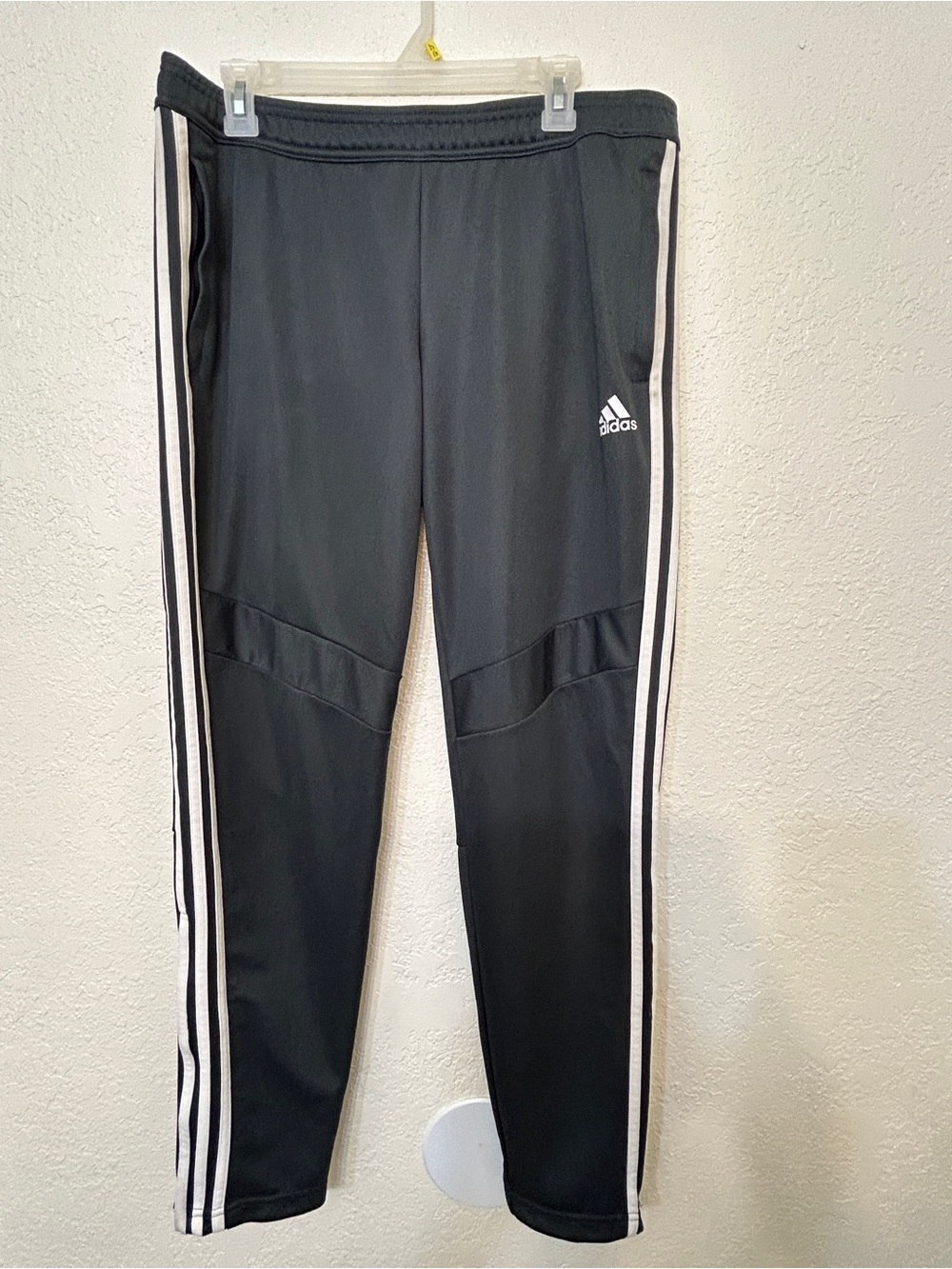Adidas Grey Joggers with White Side Stripes size Large